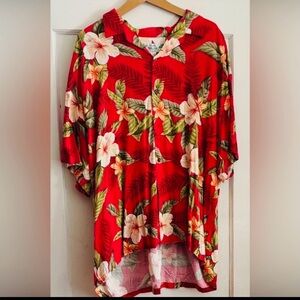 Two Palms Hawaiian Shirt XXL Tropical Floral Aloha Button Up Vacation Camp Shirt